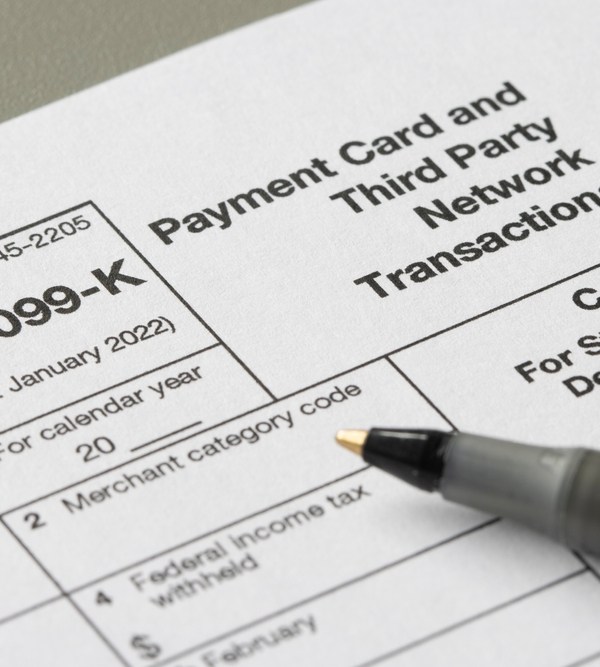Close-up of a 1099-K form